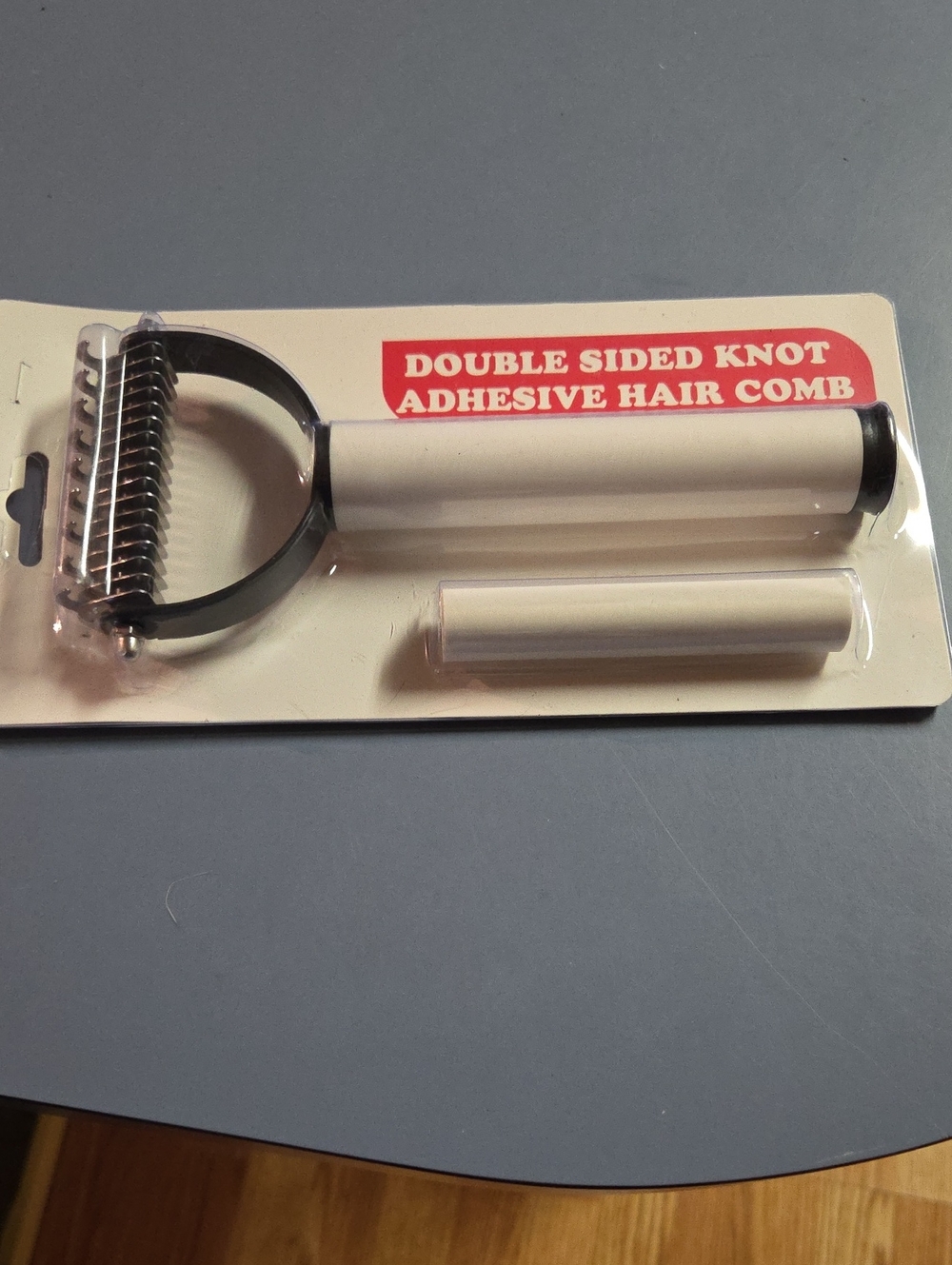 Double Sided Knot Adhesive Hair Comb - White For Dogs